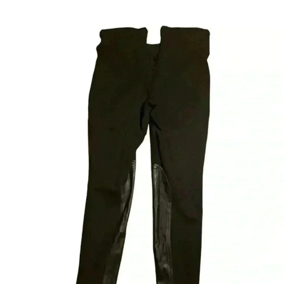 J. Crew Gigi Black Leather paneled Leggings Riding pants, Sz‎ 8 - Picture 2 of 7